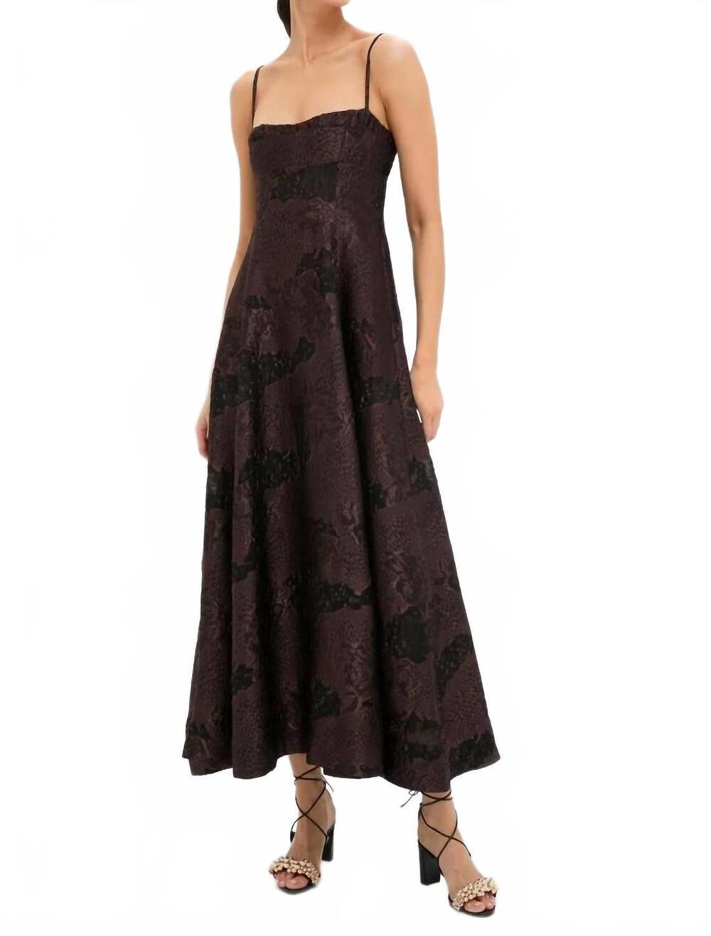 NEW CLEA theron midi dress in arabica jacquard